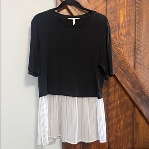 BCBGeneration Black and White Layered Crop Top